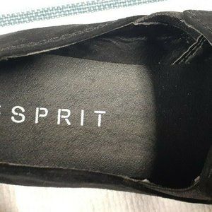 WOMEN'S SIZE 7.5 BLACK SUEDE ESPRIT CASUAL FLATS/SLIP ON SHOES